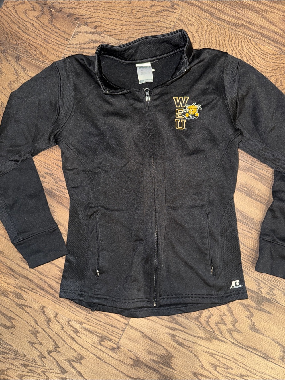 Russell Athletic Black Jacket with Yellow WSU Logo!